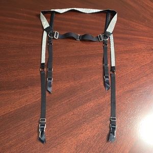 New sexy VS bundle rhinestone garter belt+front closure black bra lingerie set